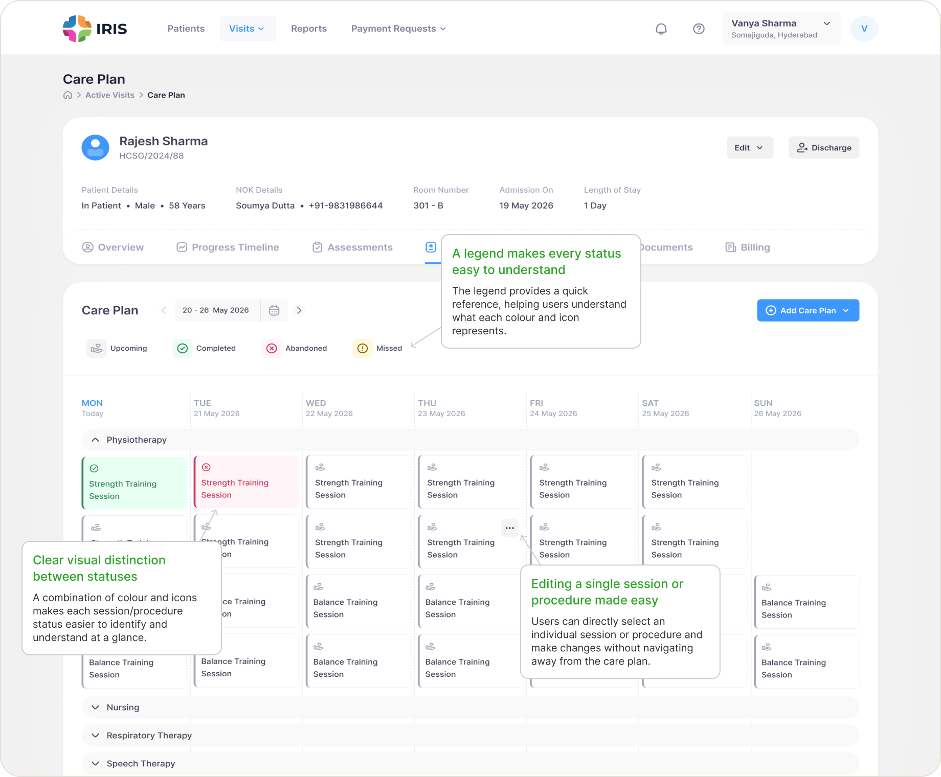Care Plan final version — annotated screenshot